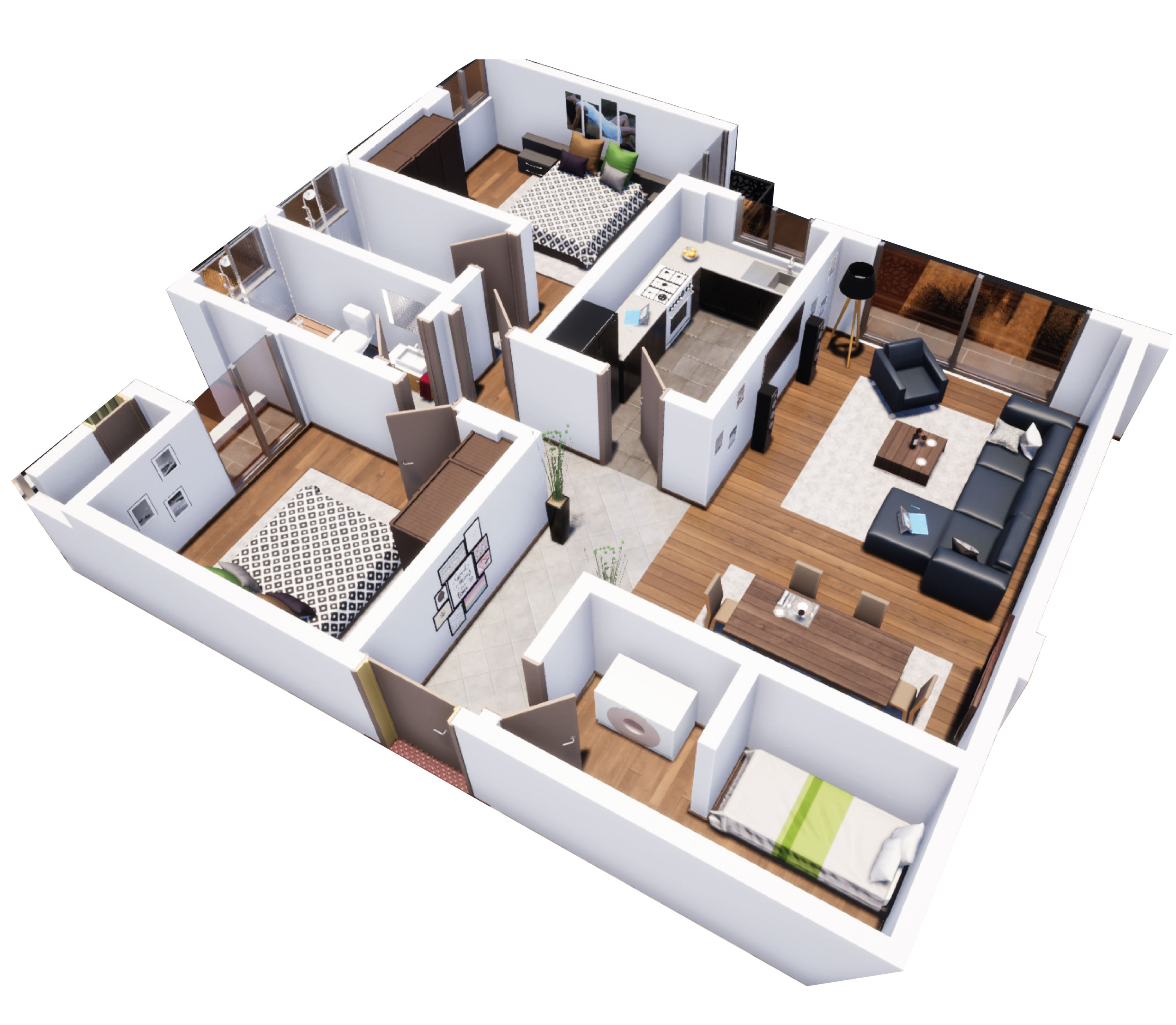 TYPE E: 2 BED ROOM APARTMENT
