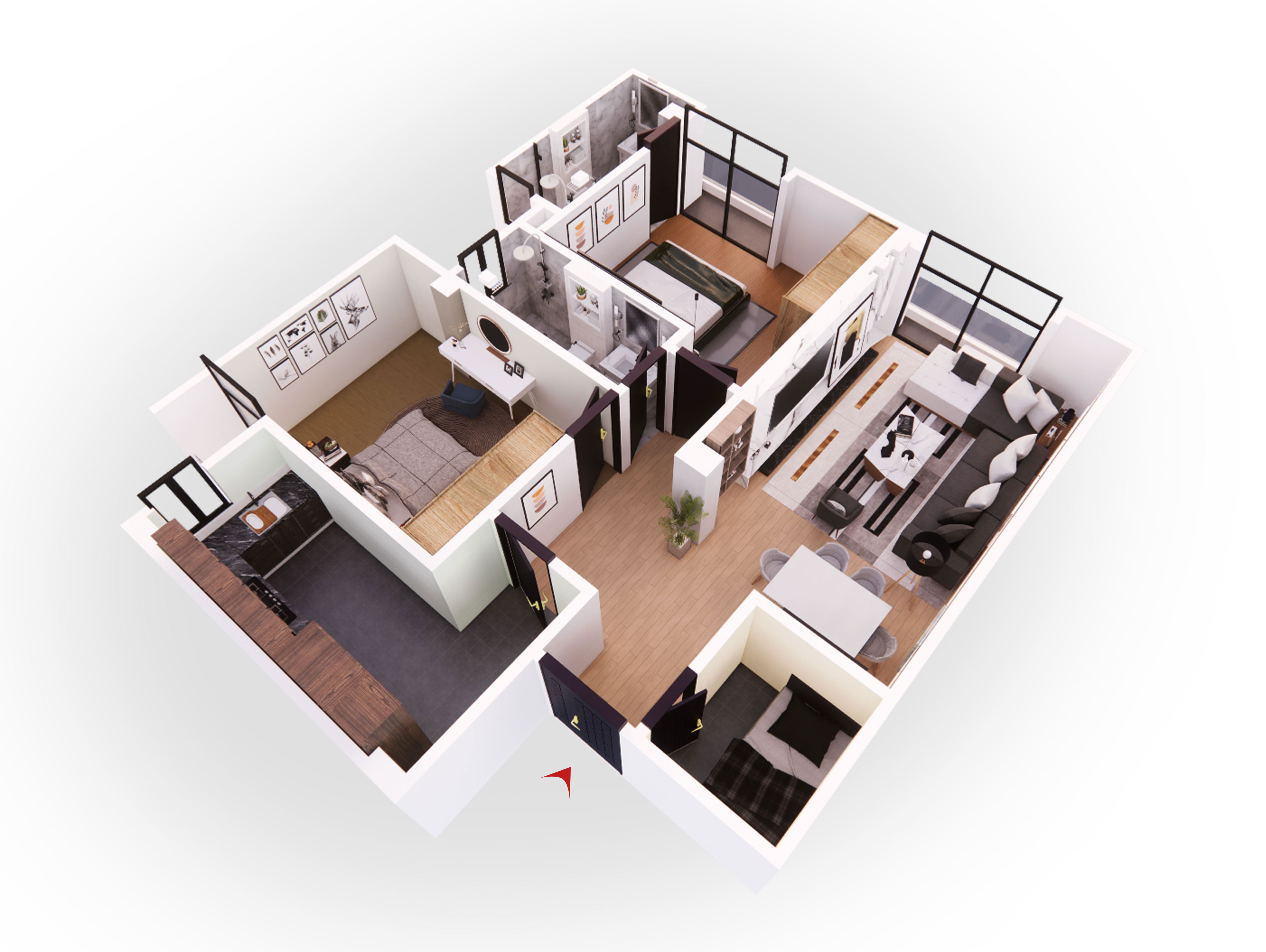 TYPE B: 2 BED ROOM APARTMENT