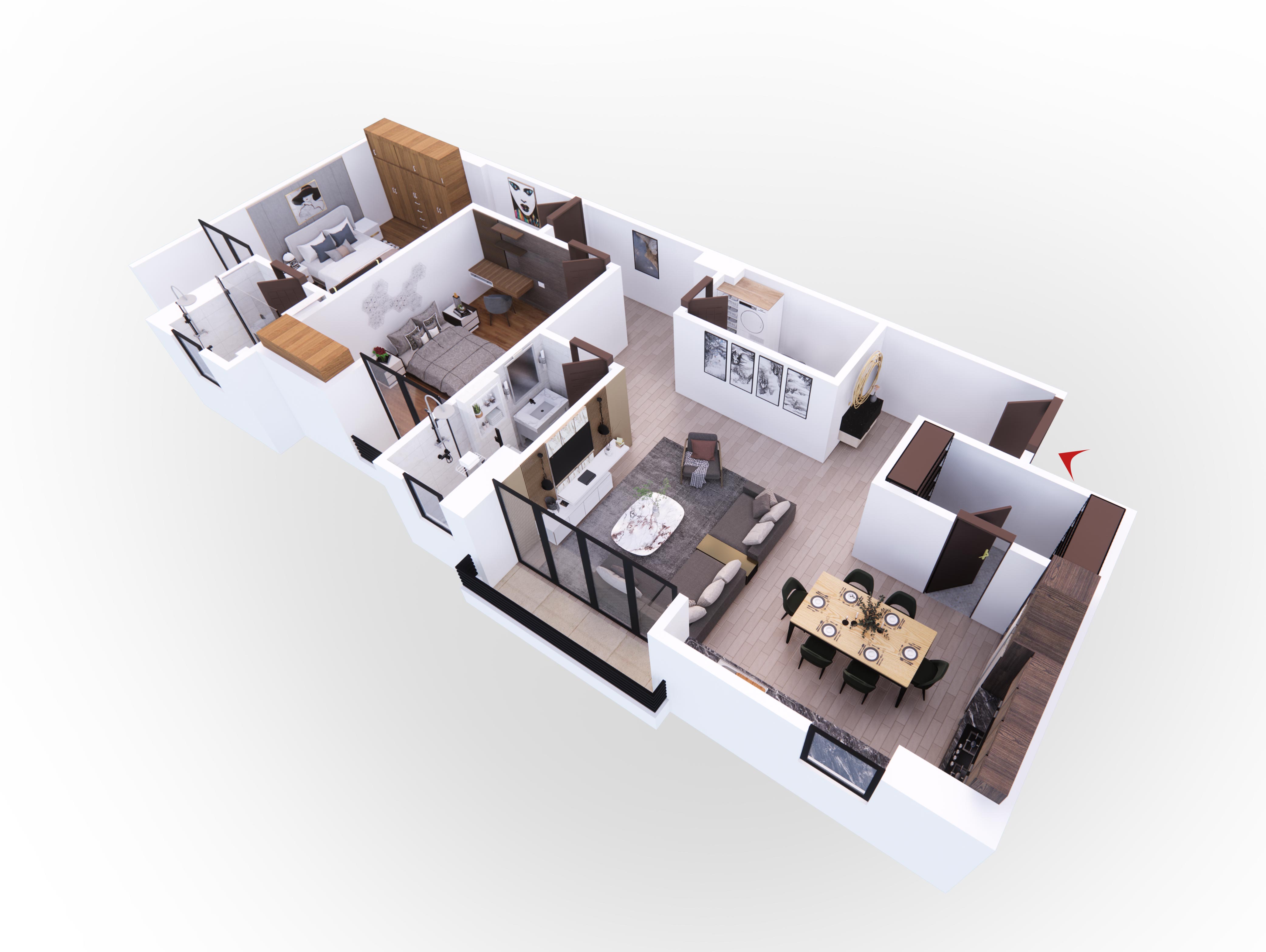 TYPE D: 2 BED ROOM APARTMENT